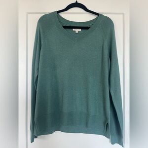 Women's Green V-Neck Lucky Brand Sweater